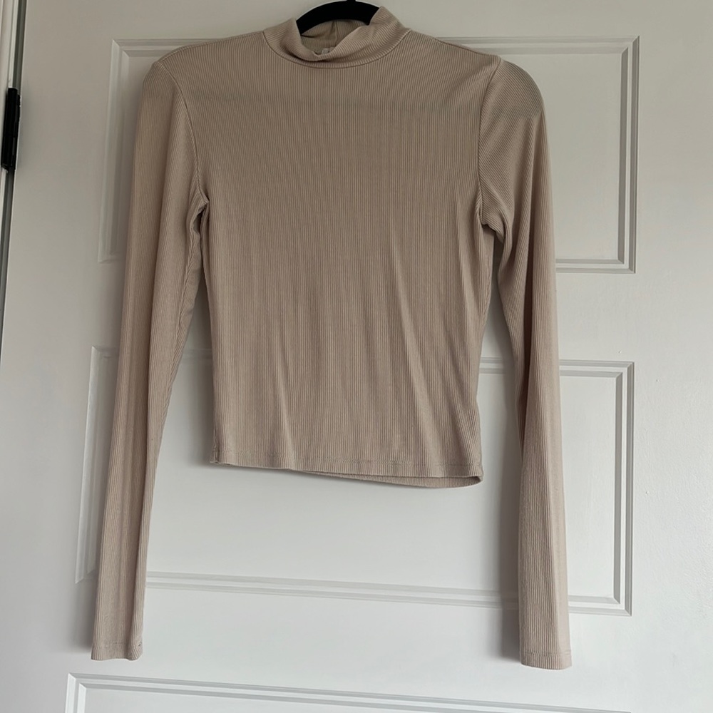 Garage Beige Super Soft Turtleneck Long Sleeve